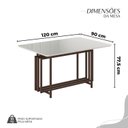 Ver imagem 3 de Conjunto Sala de Jantar Mesa 120x90cm Base Pérola Tampo Mdf Laca com Vidro Florença