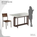 Ver imagem 5 de Conjunto Sala de Jantar Mesa 120x90cm Base Pérola Tampo Mdf Laca com Vidro Florença