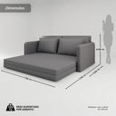 Ver imagem 3 de Sofá Cama 2 Lugares Retrátil Luven D28 4 Almofadas Soltas:Linho Saturno Cinza