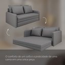 Ver imagem 5 de Sofá Cama 2 Lugares Retrátil Luven D28 4 Almofadas Soltas:Linho Saturno Cinza