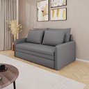Ver imagem 1 de Sofá Cama 2 Lugares Retrátil Luven D28 4 Almofadas Soltas:Linho Saturno Cinza