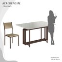 Ver imagem 5 de Conjunto Sala de Jantar Mesa 120x90cm Base Pérola Tampo Mdf Laca com Vidro Florença
