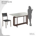 Ver imagem 5 de Conjunto Sala de Jantar Mesa 120x90cm Base Pérola Tampo Mdf Laca com Vidro Florença