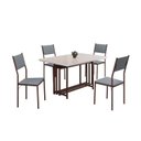 Ver imagem 2 de Conjunto Sala de Jantar Mesa 120x90cm Base Pérola Tampo Mdf Laca com Vidro Florença