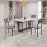 Conjunto Sala de Jantar Mesa 120x90cm Base Pérola Tampo Mdf Laca com Vidro Florença - 1