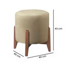 Ver imagem 3 de Kit 2 Puff Decorativo para Sala Redondo Luxo Viena Linho Bege