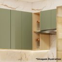 Ver imagem 5 de Armário Aéreo para Cozinha 100% MDF Canto Reto 2 Portas Lótus Carvalho/Verde