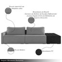 Ver imagem 3 de Sofá Ilha Modulado Milos 252cm Puff Lateral Cinza Escuro Preto Manchado Bouclê/pu G33 - Gran Belo