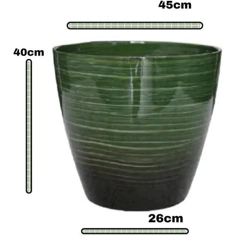 Vaso para Plantas Grande Decorativo Sala Jardim Alto Brilho e Leve 40cm (liso/verde-musgo)