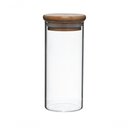 Ver imagem 1 de Dupla de Porta Mantimentos Vidro Boro Tampa Bambu 170 Ml Mimo Style