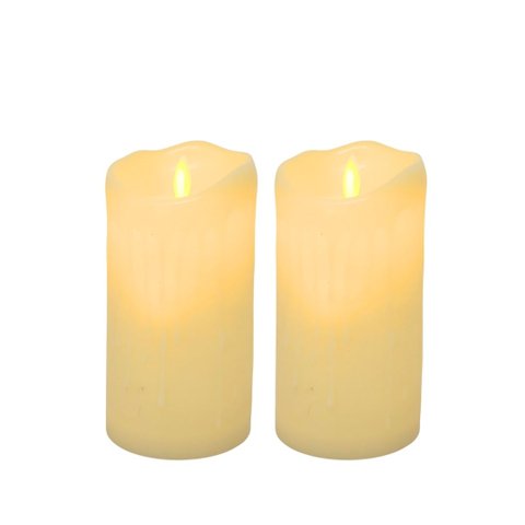 Jogo 2 Velas Eletrônica Led Efeito Moving Realista 14cm X 7,5cm - Bela Flor