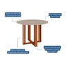 Mesa de Sala Jantar Flora C/tampo Madeirado 109x109cm Cinamomo/off White - Cimol - 2