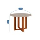Ver imagem 3 de Mesa de Sala Jantar Flora C/tampo Madeirado 109x109cm Cinamomo/off White - Cimol