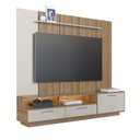 Ver imagem 4 de Rack Painel para TV até 75 Polegadas com 200cmx181cm Iluminação Led Ravenna Marrom Arenas/Mel
