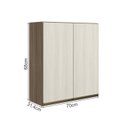 Ver imagem 3 de Armario Aereo 2 Portas Mdf 70 Cm Kali 12208 Carvalho Toq Bianco Toq Nicioli