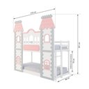 Ver imagem 3 de Beliche Montessoriano Castelo Encantado - Madeira Maciça Branco/cinza/rosa | Housin