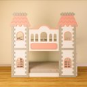 Ver imagem 1 de Beliche Montessoriano Castelo Encantado - Madeira Maciça Branco/cinza/rosa | Housin