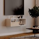Ver imagem 2 de Estante Rack para Tv Sala Quarto Roma Branco com Carvalho