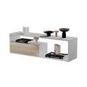 Ver imagem 1 de Estante Rack para Tv Sala Quarto Roma Branco com Carvalho