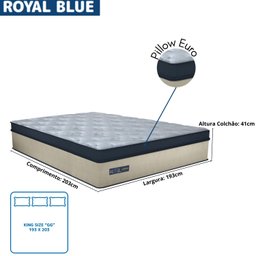 Colchão Casal King Size 193x203x41cm Royal Blue Gazin Colchões Megasul - 3