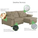 Ver imagem 5 de Sofá Retrátil e Reclinável 2,40m Clara | Conforto Premium e Design Elegante Capuccino