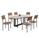 Ver imagem 2 de Conjunto Sala de Jantar Mesa 160x90cm Base Pérola Tampo Mdf Laca com Vidro Florença