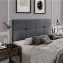 Ver imagem 1 de PAINEL CAMA BOX SUSPENSA BRUNA GRAFITE  1.40