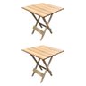 Kit 2 Mesas Dobrável 70x70cm de Madeira Maciça Eucalipto - 1