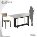 Ver imagem 5 de Conjunto Sala de Jantar Mesa 160x90cm Base Pérola Tampo Mdf Laca com Vidro Florença