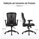 Ver mais imagens de Cadeira de Escritório Giratória Presidente Verte Tela com Braço Regulável Preto