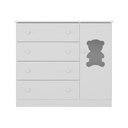 Ver imagem 7 de Cômoda Infantil 95cm 1 Porta com Vidro e 4 Gavetas Teddy Multimóveis Mp4489 Branco Branco