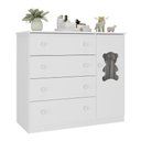 Ver imagem 1 de Cômoda Infantil 95cm 1 Porta com Vidro e 4 Gavetas Teddy Multimóveis Mp4489 Branco Branco