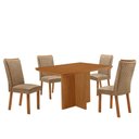 Ver imagem 2 de Mesa de Jantar Olímpia 120cm Tampo MDF Laminado Canto Copo com 4 Cadeiras Lisa
