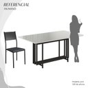 Ver imagem 5 de Conjunto Sala de Jantar Mesa 160x90cm Base Pérola Tampo Mdf Laca com Vidro Florença