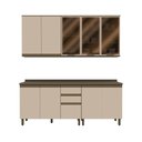 Ver imagem 6 de Cozinha Compacta Connect 10 Portas 5 Prateleiras MDF 200cm Marrom Móveis Henn