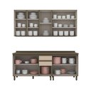 Ver imagem 2 de Cozinha Compacta Connect 10 Portas 5 Prateleiras MDF 200cm Marrom Móveis Henn