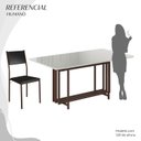 Ver imagem 5 de Conjunto Sala de Jantar Mesa 160x90cm Base Pérola Tampo Mdf Laca com Vidro Florença