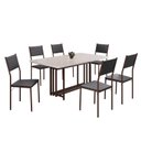 Ver imagem 2 de Conjunto Sala de Jantar Mesa 160x90cm Base Pérola Tampo Mdf Laca com Vidro Florença