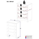 Ver imagem 3 de Cômoda Infantil 65cm com 4 Gavetas Allegra Multimóveis Mp4421 Madeirado/branco