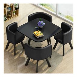 Mesa de Jantar Minimalista com 4 Cadeiras Compacta 1m - 14 Mesa de Jantar Minimalista com 4 Cadeiras Compacta 1m - 14