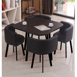 Mesa de Jantar Minimalista com 4 Cadeiras Compacta 1m - 2 Mesa de Jantar Minimalista com 4 Cadeiras Compacta 1m - 2