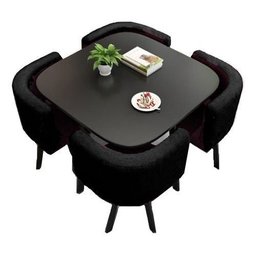 Mesa de Jantar Minimalista com 4 Cadeiras Compacta 1m - 10 Mesa de Jantar Minimalista com 4 Cadeiras Compacta 1m - 10