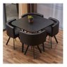 Mesa de Jantar Minimalista com 4 Cadeiras Compacta 1m2:base da Cadeiras Negras com Tecido Anti-rasgo - 9