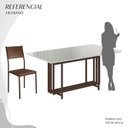 Ver imagem 5 de Conjunto Sala de Jantar Mesa 160x90cm Base Pérola Tampo Mdf Laca com Vidro Florença