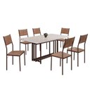 Ver imagem 2 de Conjunto Sala de Jantar Mesa 160x90cm Base Pérola Tampo Mdf Laca com Vidro Florença