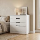 Ver imagem 1 de Cômoda para Quarto 4 Gavetas 94x91cm Gold Branco