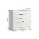 Ver imagem 3 de Cômoda para Quarto 4 Gavetas 94x91cm Gold Branco