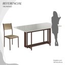 Ver imagem 5 de Conjunto Sala de Jantar Mesa 160x90cm Base Pérola Tampo Mdf Laca com Vidro Florença