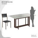 Ver imagem 5 de Conjunto Sala de Jantar Mesa 160x90cm Base Pérola Tampo Mdf Laca com Vidro Florença