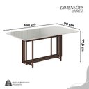 Ver imagem 3 de Conjunto Sala de Jantar Mesa 160x90cm Base Pérola Tampo Mdf Laca com Vidro Florença